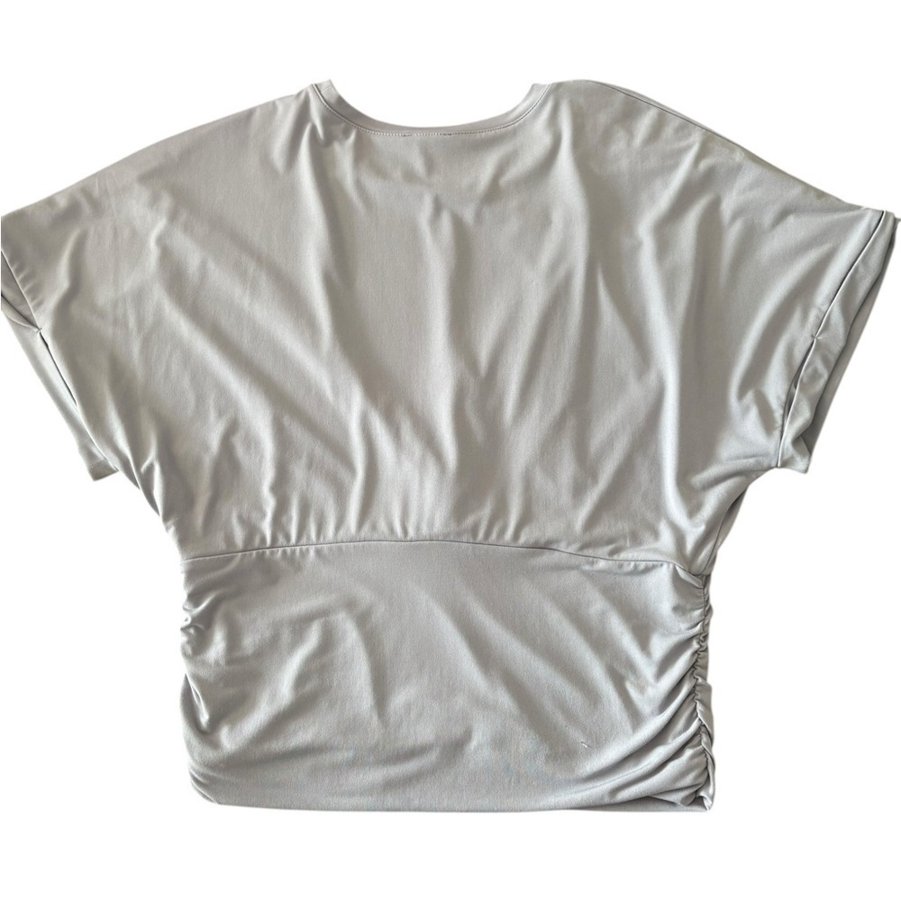 Express Gray Ruched Cuffed Sleeve Tee - Picture 3 of 4
